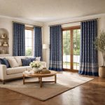 Indigo Khadi Handblock Print Curtains - Image 2