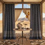 Indigo Khadi Handblock Print Curtains - Image 3